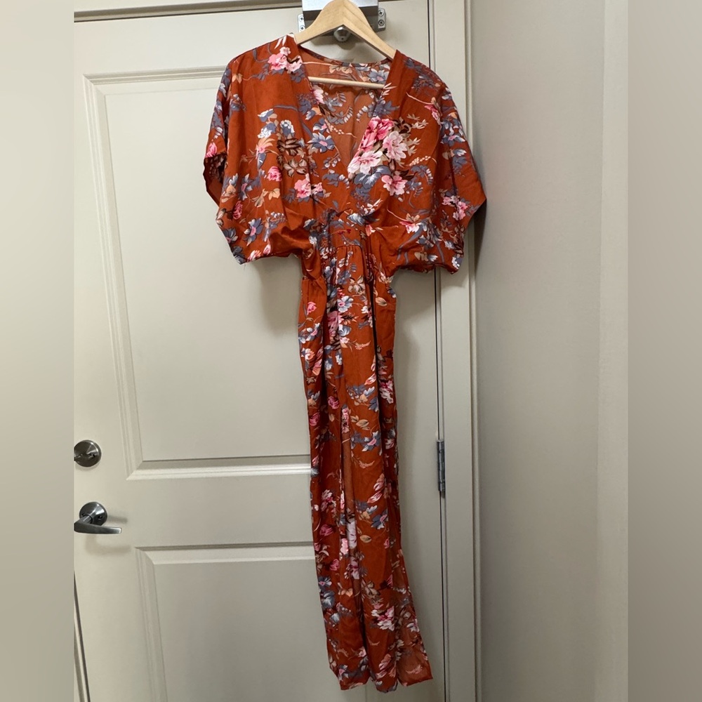 Floral Jumpsuit in Orange